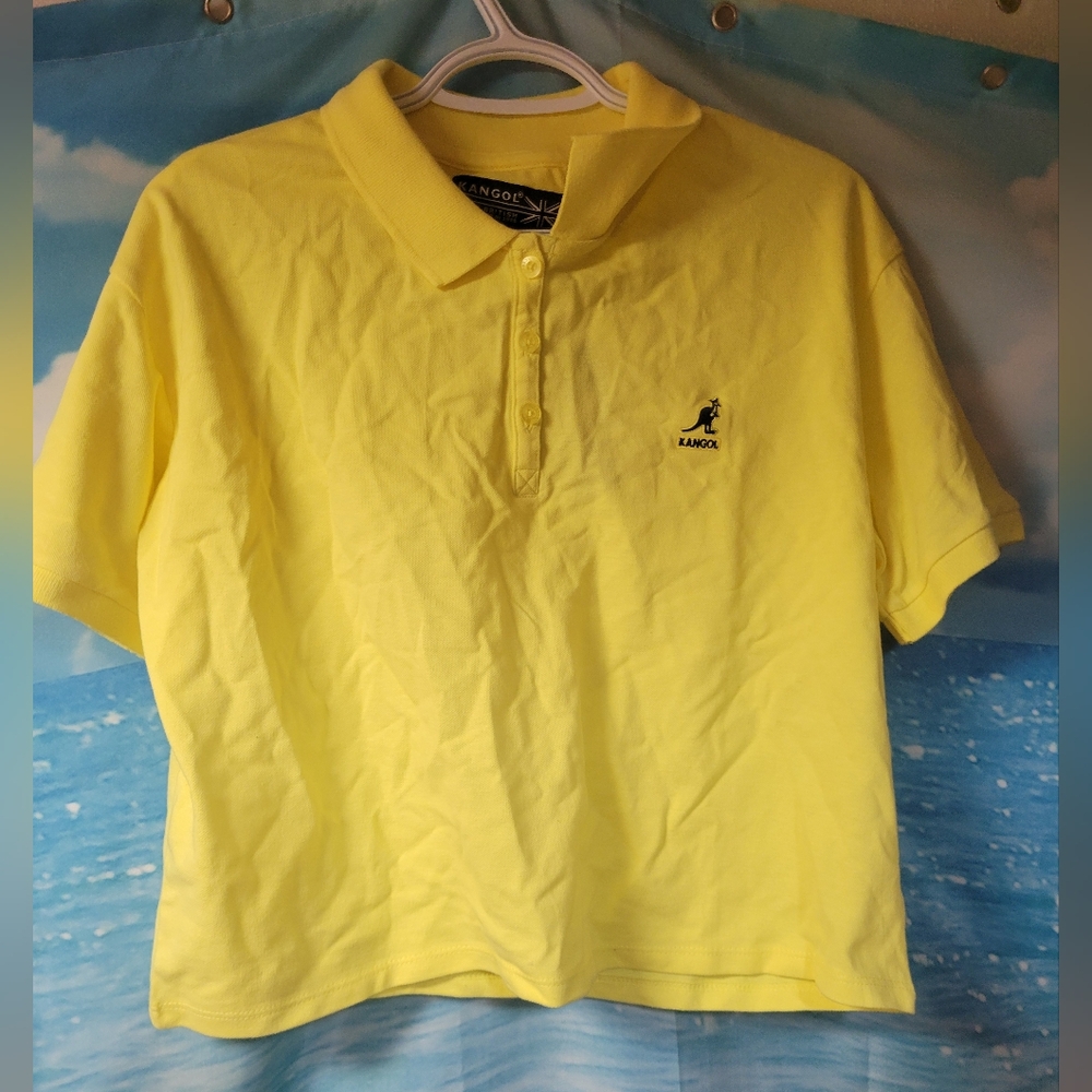 Kangol NWT‎ Polo Golf Crop top Yellow  Size XL 100% Cotton